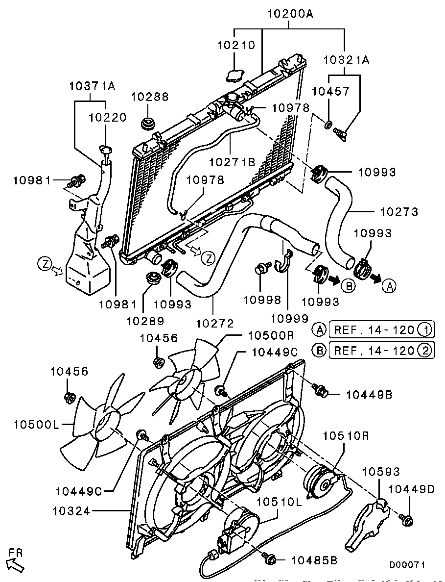 электронный каталог MITSUBISHI расположение запчасти mitsubishi MN135273